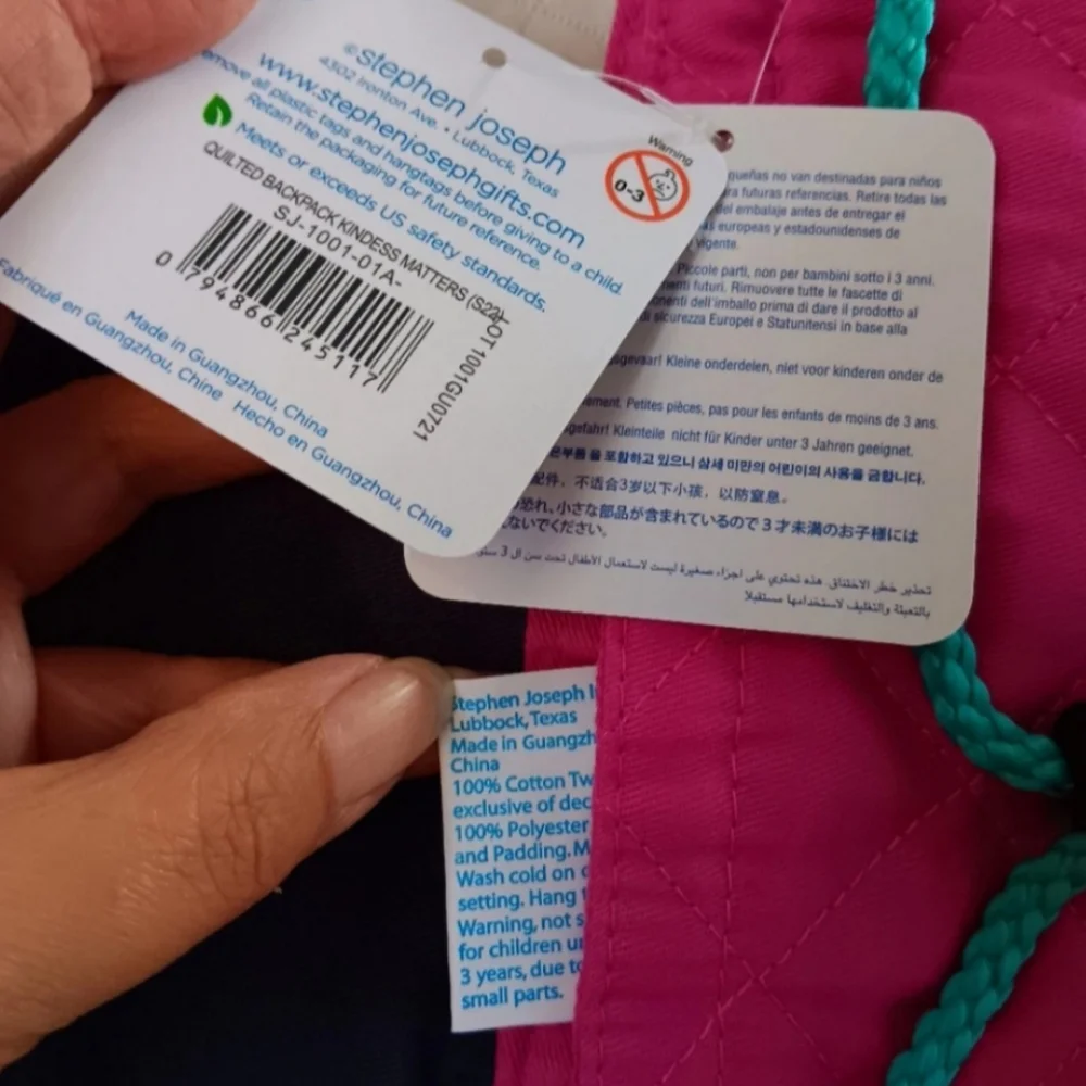 NWT Stephen Joseph Quilted Backpack | Kindness Matters